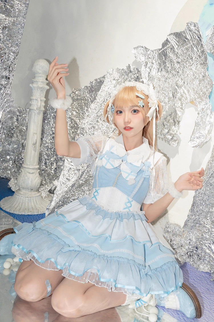 Lolita Jumper Skirt - Cotton Cloud, 2 Colors, Detachable Detail, Lace-Up, Sweet Style - additional product view 5