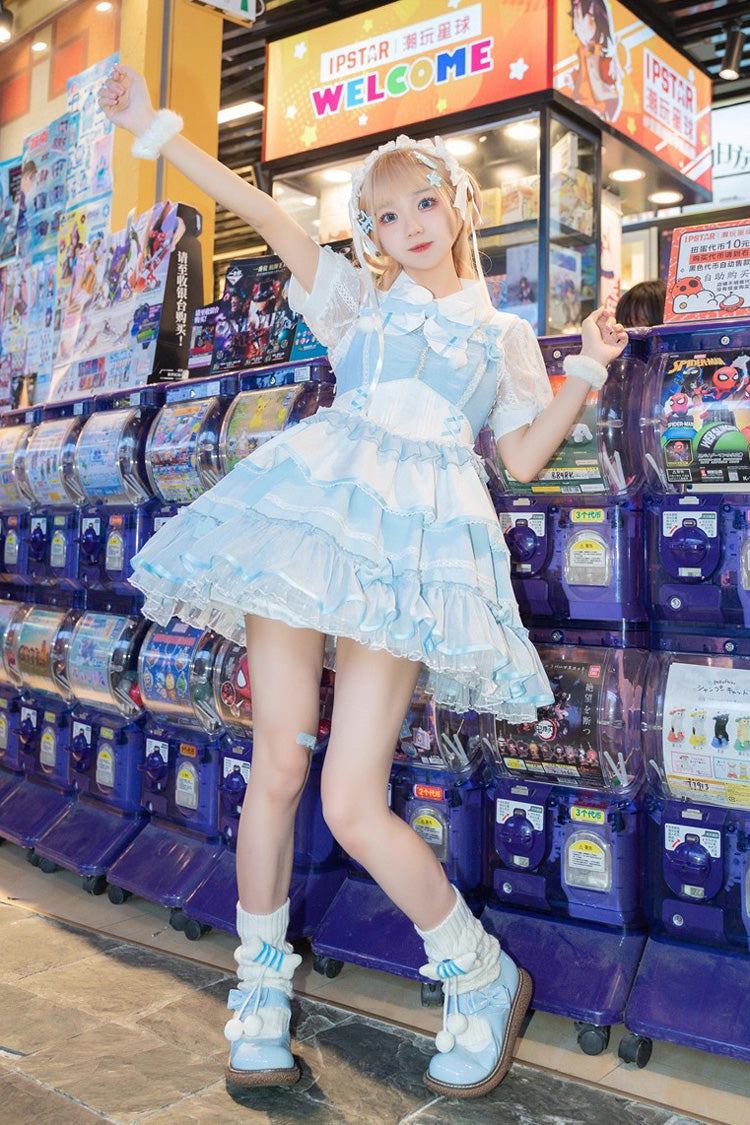 Lolita Jumper Skirt - Cotton Cloud, 2 Colors, Detachable Detail, Lace-Up, Sweet Style - additional product view 6