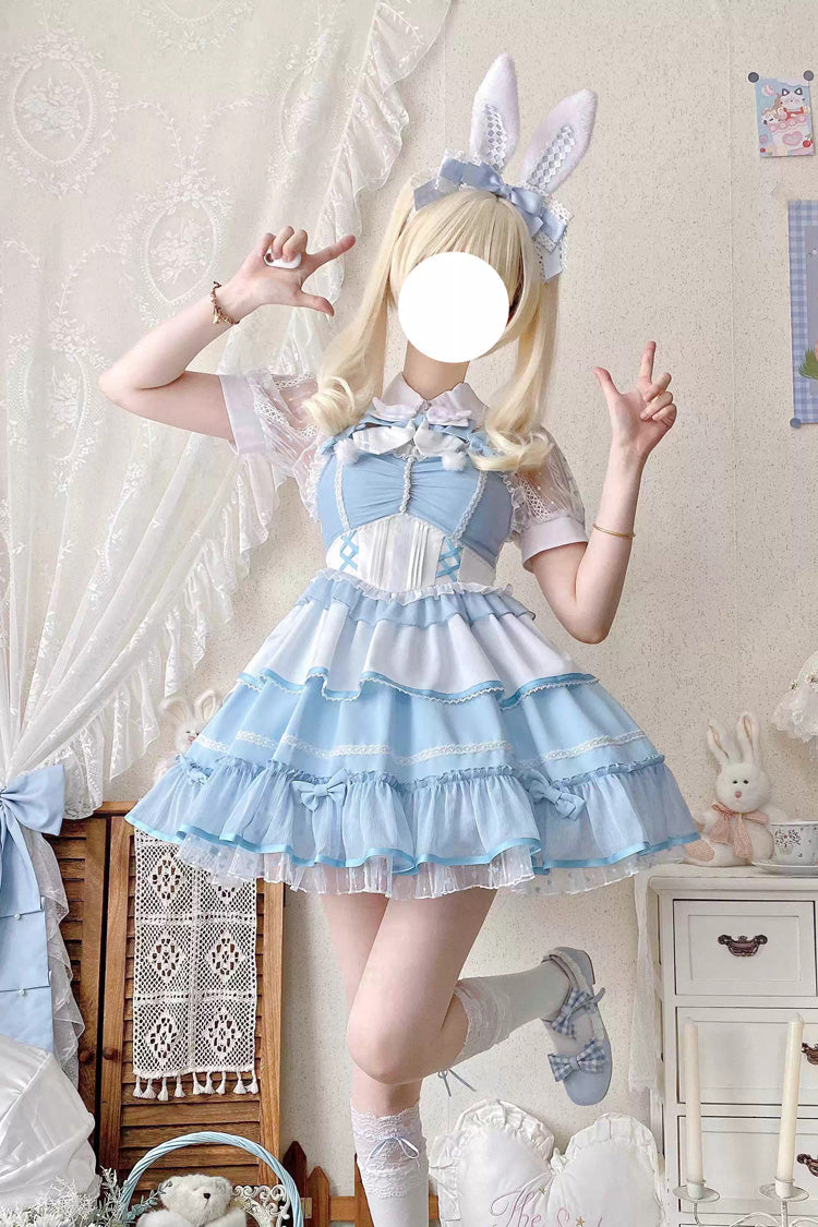 Lolita Jumper Skirt - Cotton Cloud, 2 Colors, Detachable Detail, Lace-Up, Sweet Style - main product image