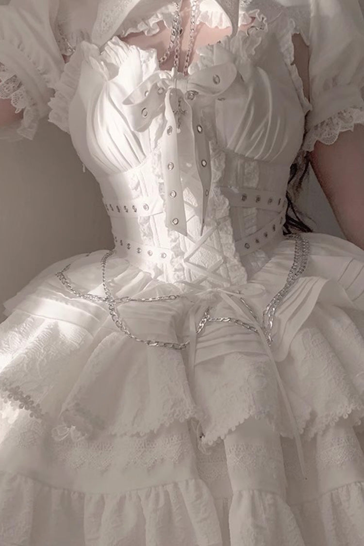 Lolita Jumper Skirt - Covenant Cross, 6 Colors, Layered, Lace-Up, Cross Detail - additional product view 5