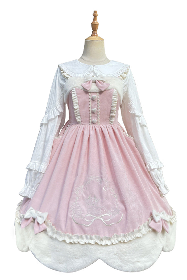 Lolita Jumper Skirt - Deer Print, Pink, Sweet Style, Bow Detail, Printed - additional product view 3
