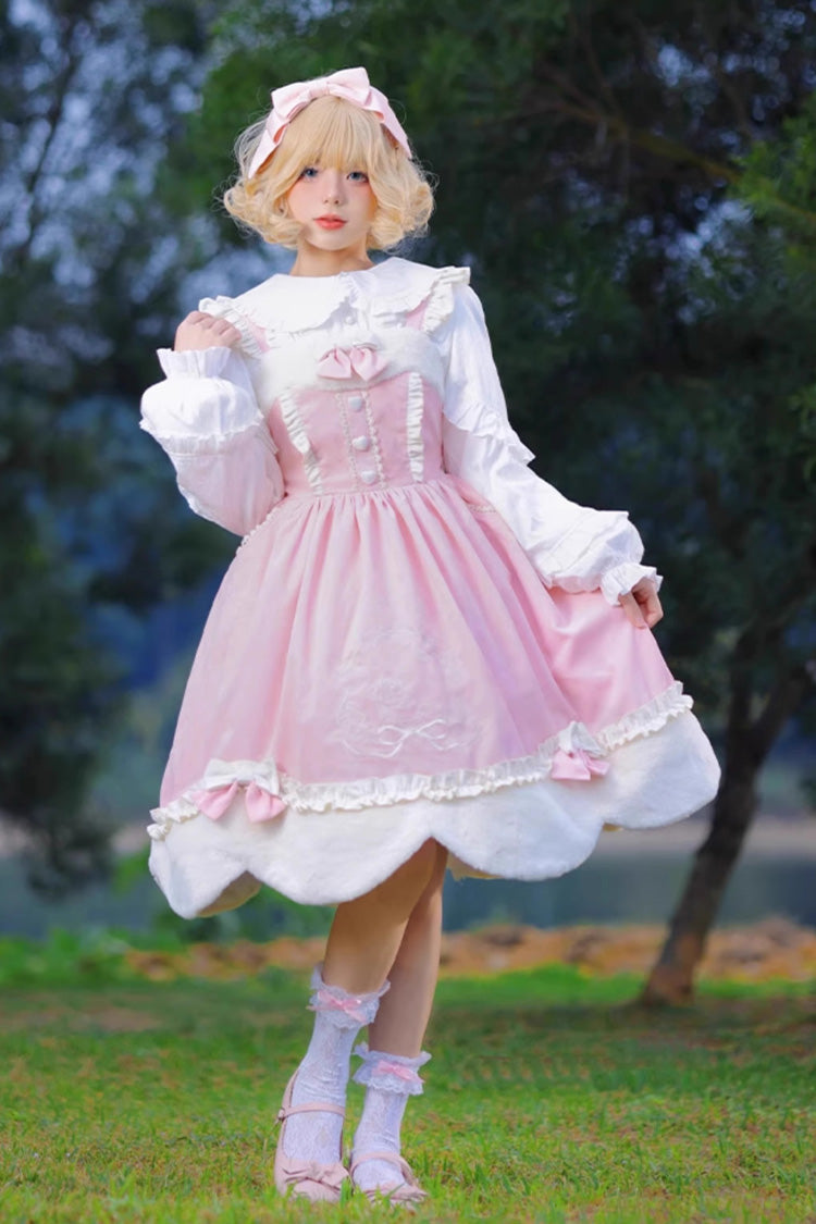 Lolita Jumper Skirt - Deer Print, Pink, Sweet Style, Bow Detail, Printed - additional product view 4