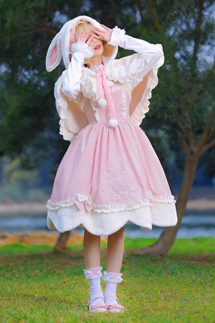 Lolita Jumper Skirt - Deer Print, Pink, Sweet Style, Bow Detail, Printed - additional product view 5