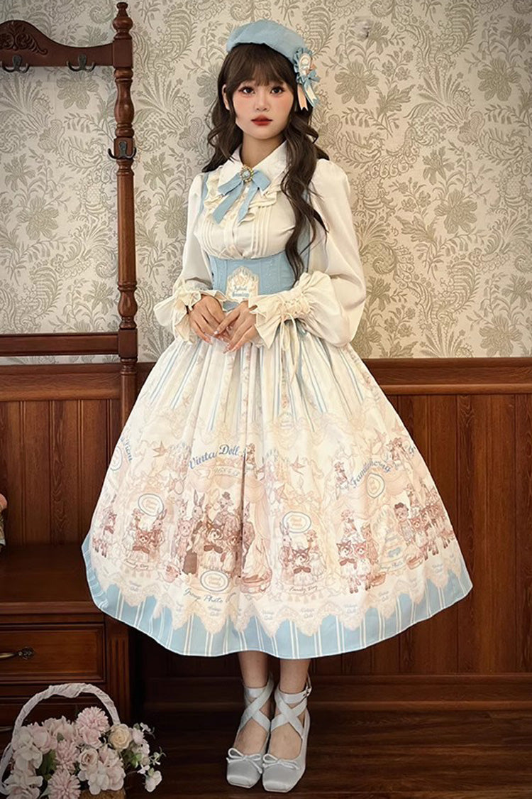 Lolita Jumper Skirt - Doll's House Print, 2 Colors, Long Version, Long Length, Ruffled - additional product view 9