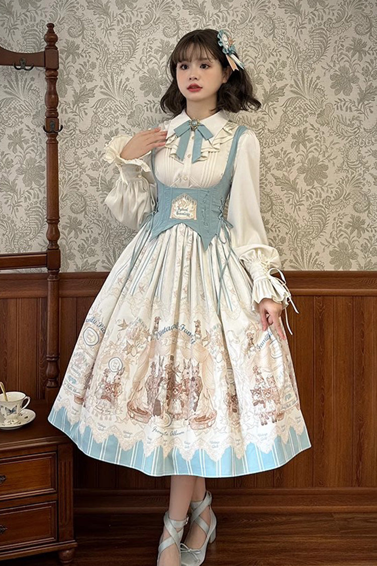 Lolita Jumper Skirt - Doll's House Print, 2 Colors, Long Version, Long Length, Ruffled - additional product view 10