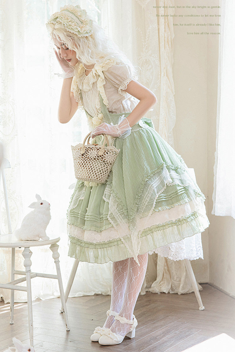 Lolita Jumper Skirt - Doll Window, Green, Layered, Sweet Style, Ruffled - additional product view 2