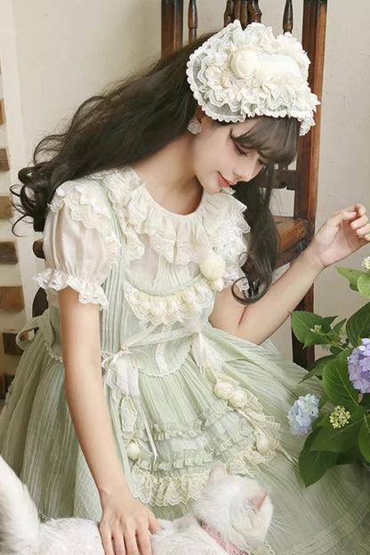 Lolita Jumper Skirt - Doll Window, Green, Layered, Sweet Style, Ruffled - additional product view 7