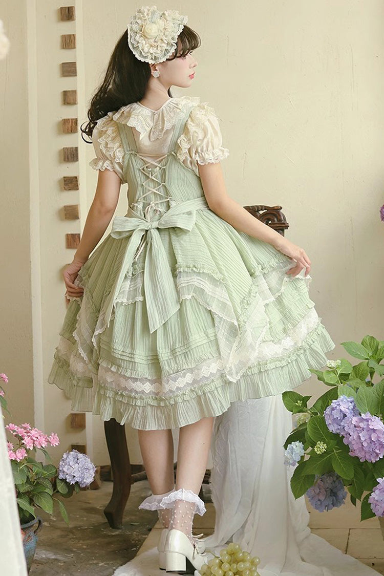 Lolita Jumper Skirt - Doll Window, Green, Layered, Sweet Style, Ruffled - additional product view 9