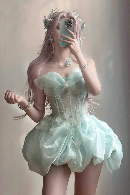 Lolita Jumper Skirt - Fairy, Green, Bow Detail, Sweet Style - Lolita Coordinate Dress - additional product view 2