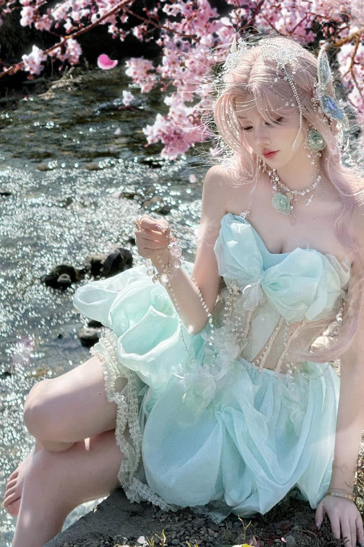 Lolita Jumper Skirt - Fairy, Green, Bow Detail, Sweet Style - Lolita Coordinate Dress - main product image