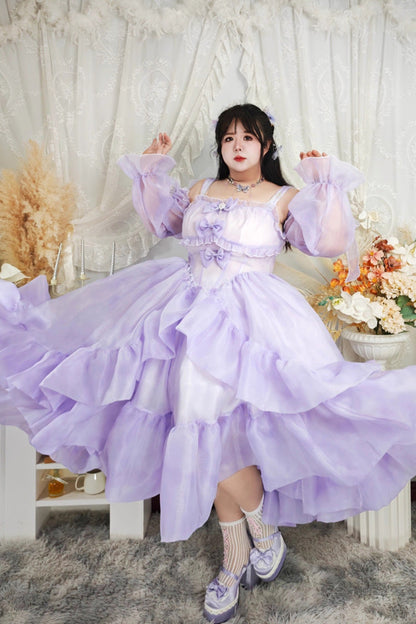 Lolita Jumper Skirt - Fall Into The Purple Galaxy, Purple, Plus Size, Sweet Style - additional product view 2
