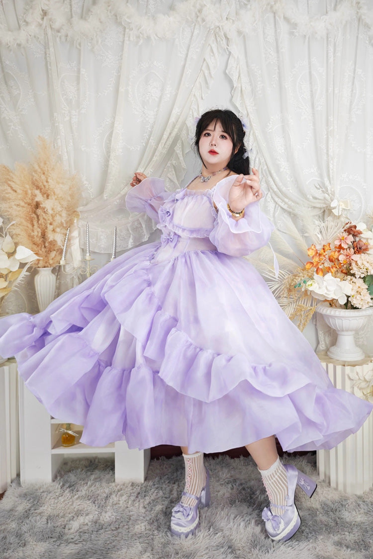 Lolita Jumper Skirt - Fall Into The Purple Galaxy, Purple, Plus Size, Sweet Style - additional product view 3