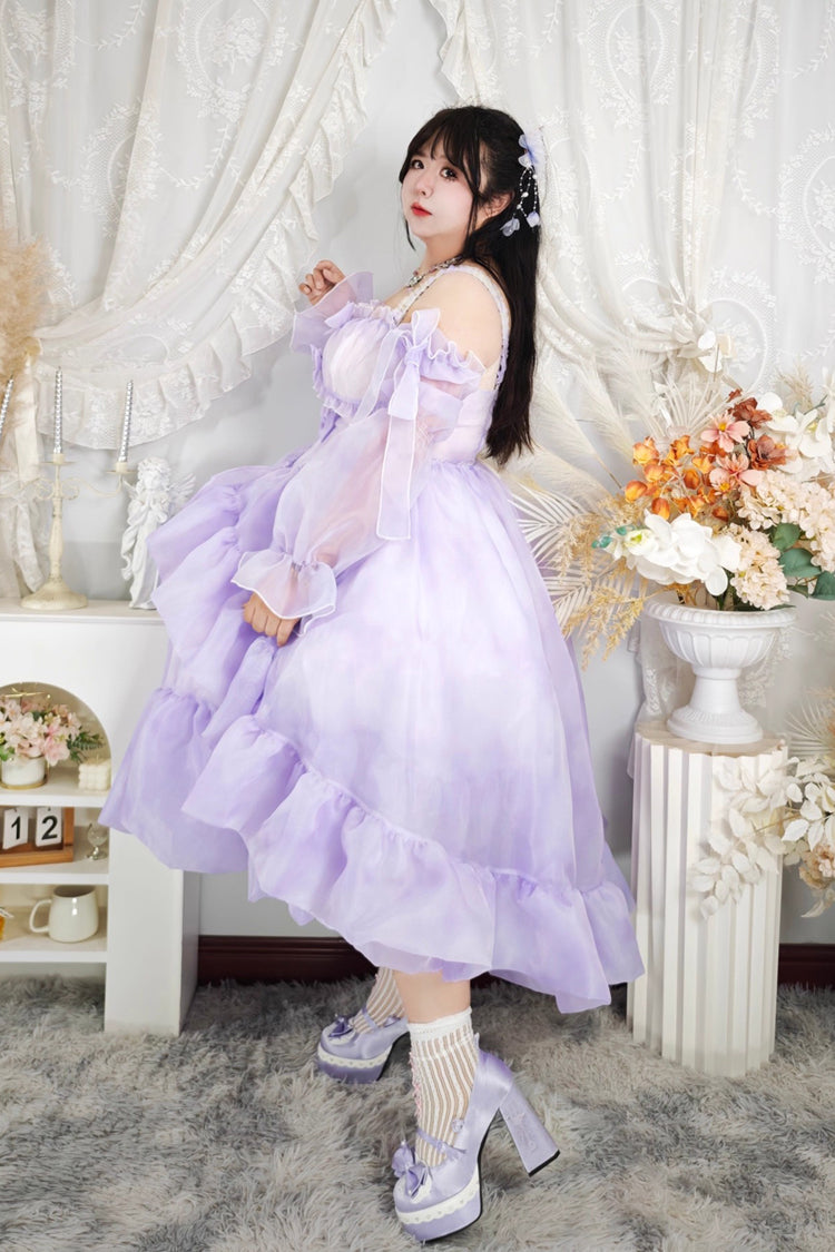 Lolita Jumper Skirt - Fall Into The Purple Galaxy, Purple, Plus Size, Sweet Style - additional product view 6