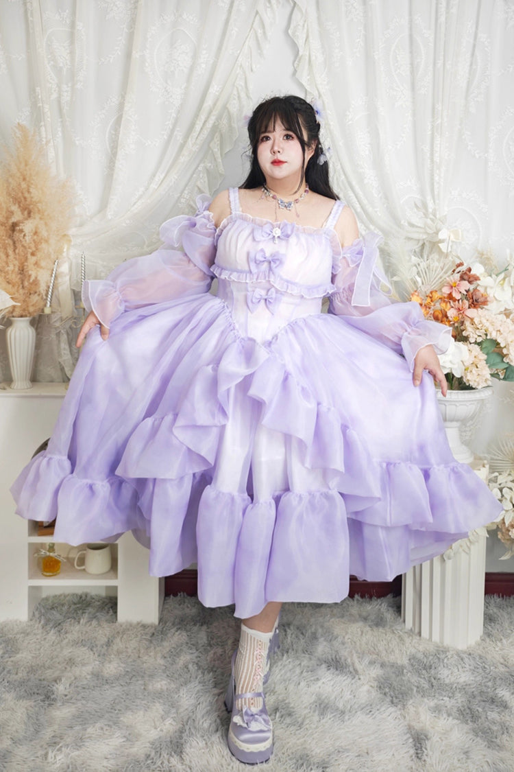 Lolita Jumper Skirt - Fall Into The Purple Galaxy, Purple, Plus Size, Sweet Style - main product image