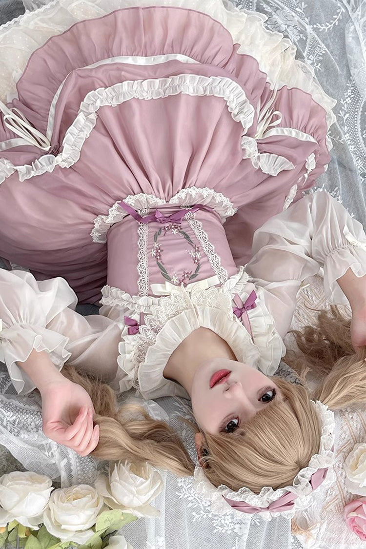 Lolita Jumper Skirt - Floating Light Dance Multi-layer, Pink, Sweet Style, Bow Detail - additional product view 5