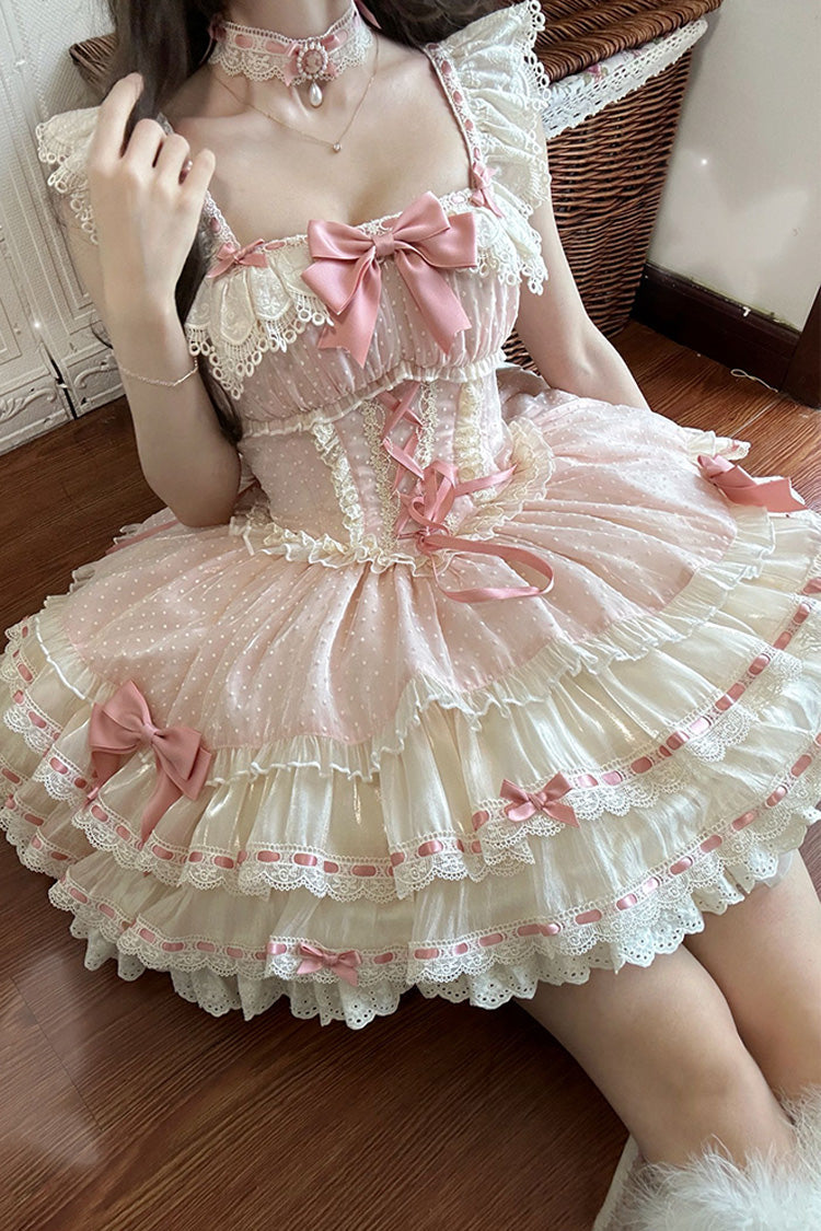 Lolita Jumper Skirt - Flory Butterfly, Pink, Lace-Up, Sweet Style, Ballet-Inspired Style - additional product view 13