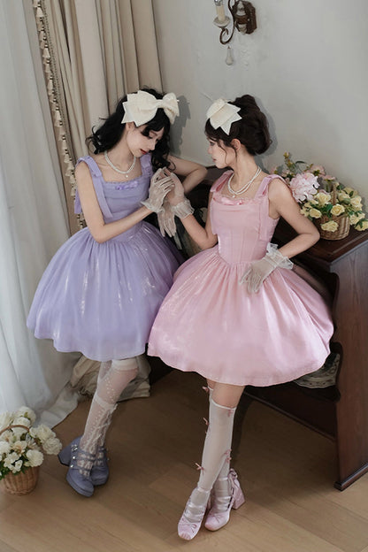 Lolita Jumper Skirt - Foamy Sea, Pink, Ruffled, Sweet Style, Bow Detail - additional product view 11