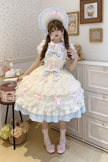 Lolita Jumper Skirt - Fondant Cake, 2 Colors, Lace Trim, Ruffled, Layered - additional product view 4