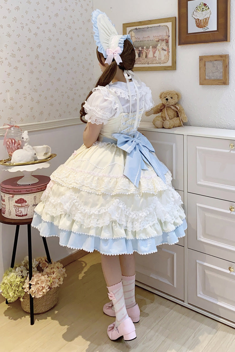 Lolita Jumper Skirt - Fondant Cake, 2 Colors, Lace Trim, Ruffled, Layered - additional product view 7