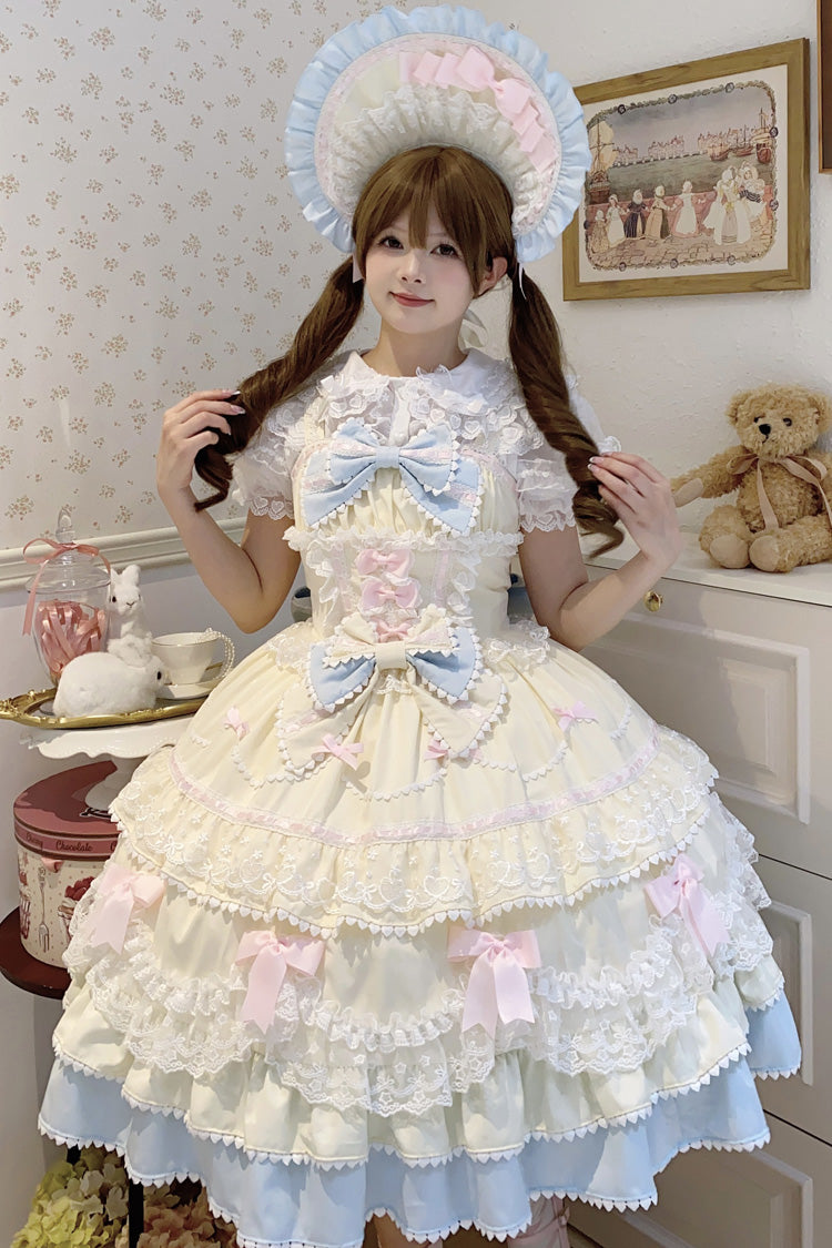Lolita Jumper Skirt - Fondant Cake, 2 Colors, Lace Trim, Ruffled, Layered - main product image