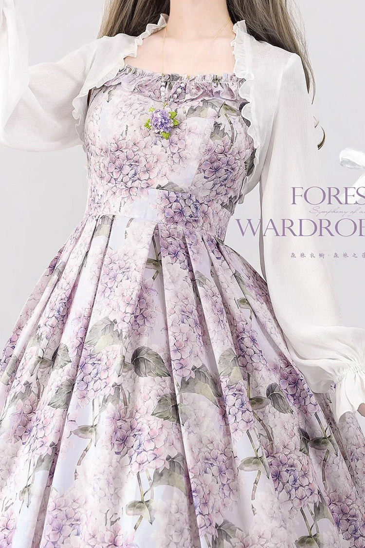 Lolita Jumper Skirt - Forest Basket, Purple, Printed, Sweet Style, Bow Detail - additional product view 3