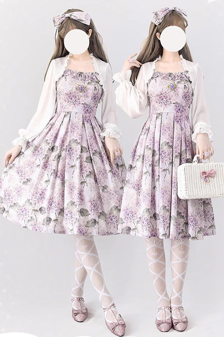 Lolita Jumper Skirt - Forest Basket, Purple, Printed, Sweet Style, Bow Detail - main product image