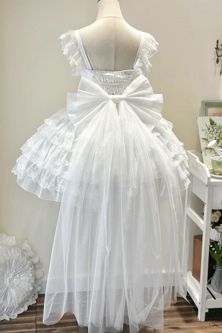Lolita Jumper Skirt - From Broken Wings To Rebirth, White, Layered, Lace-Up, Gothic Style - additional product view 3