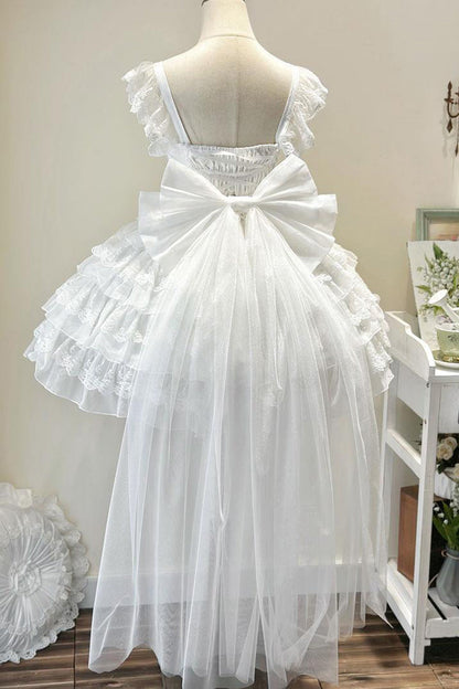 Lolita Jumper Skirt - From Broken Wings To Rebirth, White, Layered, Lace-Up, Gothic Style - additional product view 3