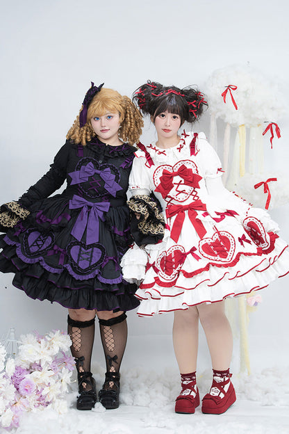 Lolita Jumper Skirt - Frosted Sugar Gift Box, 2 Colors, Plus Size, Bow Detail, Ruffled - additional product view 2
