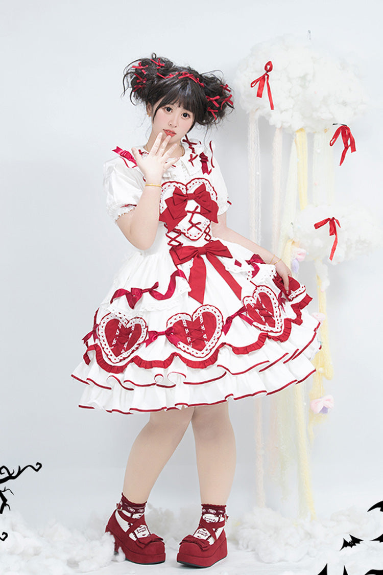 Lolita Jumper Skirt - Frosted Sugar Gift Box, 2 Colors, Plus Size, Bow Detail, Ruffled - additional product view 3