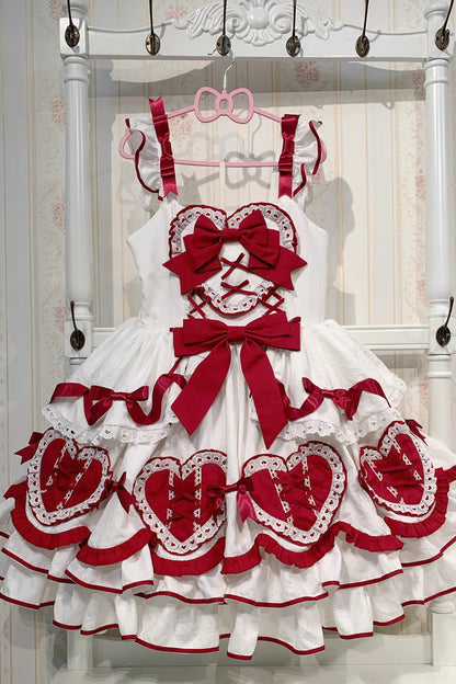 Lolita Jumper Skirt - Frosted Sugar Gift Box, 2 Colors, Plus Size, Bow Detail, Ruffled - additional product view 4