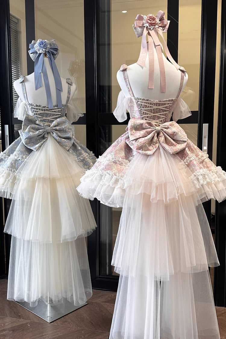 Lolita Jumper Skirt - Girl's Garden Multi-layer, 2 Colors, Bow Detail, Ruffled - additional product view 8