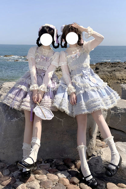 Lolita Jumper Skirt - Good Night, Peach, 3 Colors, Layered, Sweet Style - additional product view 3