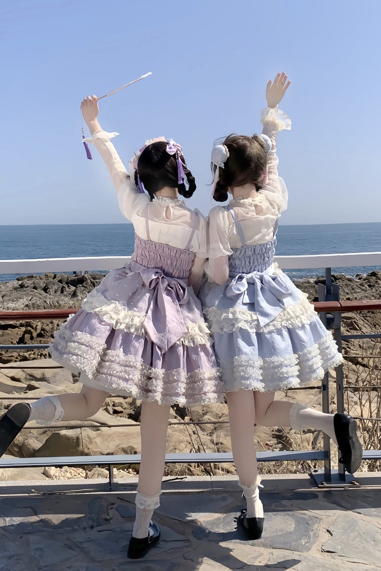 Lolita Jumper Skirt - Good Night, Peach, 3 Colors, Layered, Sweet Style - additional product view 4