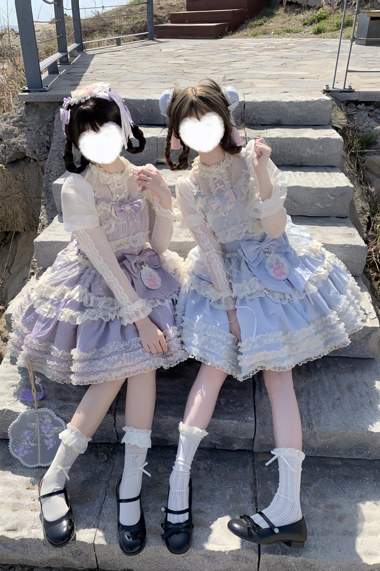 Lolita Jumper Skirt - Good Night, Peach, 3 Colors, Layered, Sweet Style - additional product view 7