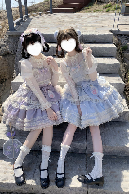 Lolita Jumper Skirt - Good Night, Peach, 3 Colors, Layered, Sweet Style - additional product view 7