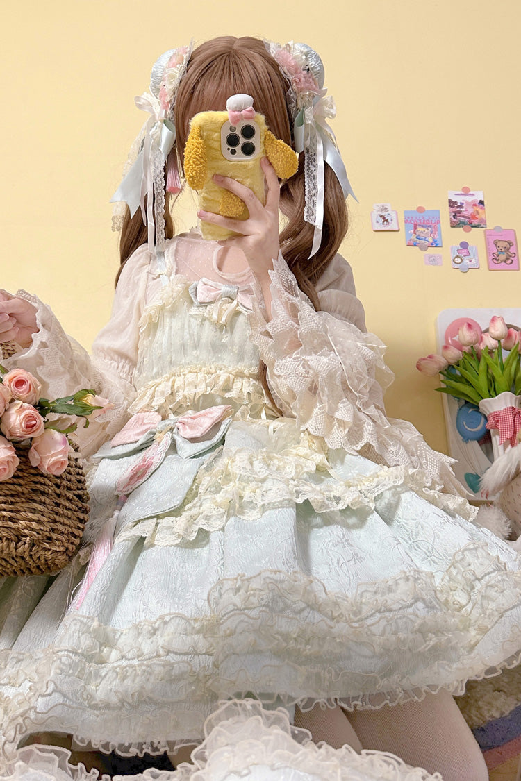 Lolita Jumper Skirt - Good Night, Peach, 3 Colors, Layered, Sweet Style - additional product view 8
