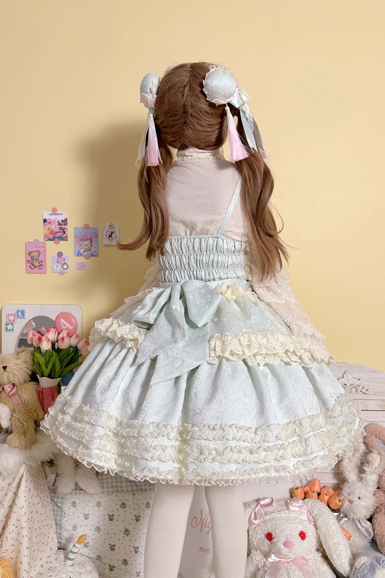 Lolita Jumper Skirt - Good Night, Peach, 3 Colors, Layered, Sweet Style - additional product view 9