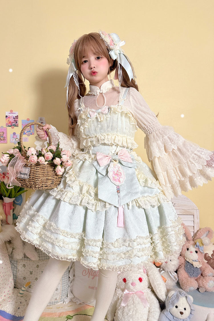 Lolita Jumper Skirt - Good Night, Peach, 3 Colors, Layered, Sweet Style - additional product view 10