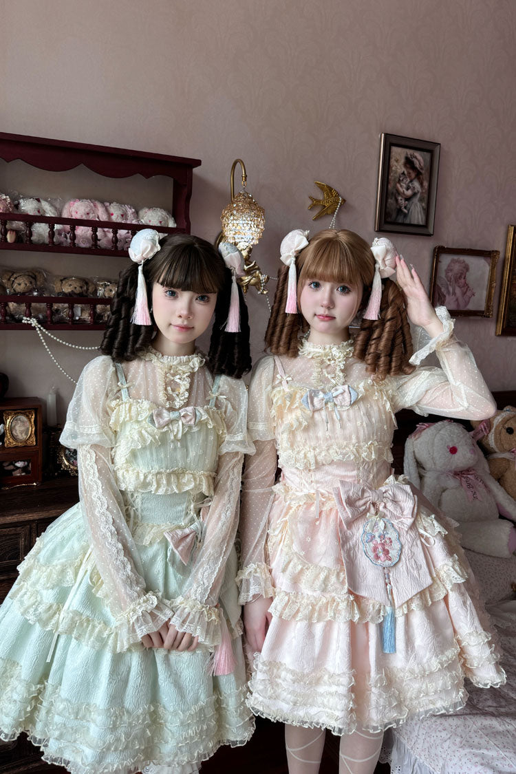 Lolita Jumper Skirt - Good Night, Peach, 3 Colors, Layered, Sweet Style - additional product view 11