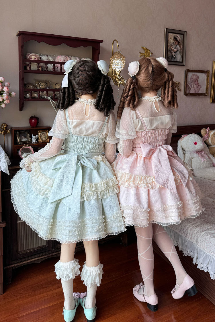 Lolita Jumper Skirt - Good Night, Peach, 3 Colors, Layered, Sweet Style - additional product view 13