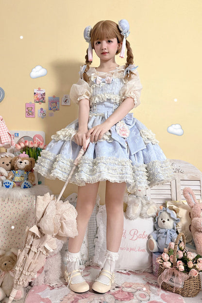 Lolita Jumper Skirt - Good Night, Peach, 3 Colors, Layered, Sweet Style - additional product view 14