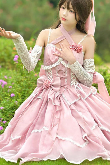 Lolita Jumper Skirt - Gorgeous Hanayome, 6 Colors, Sweet Style, Bow Detail - additional product view 9