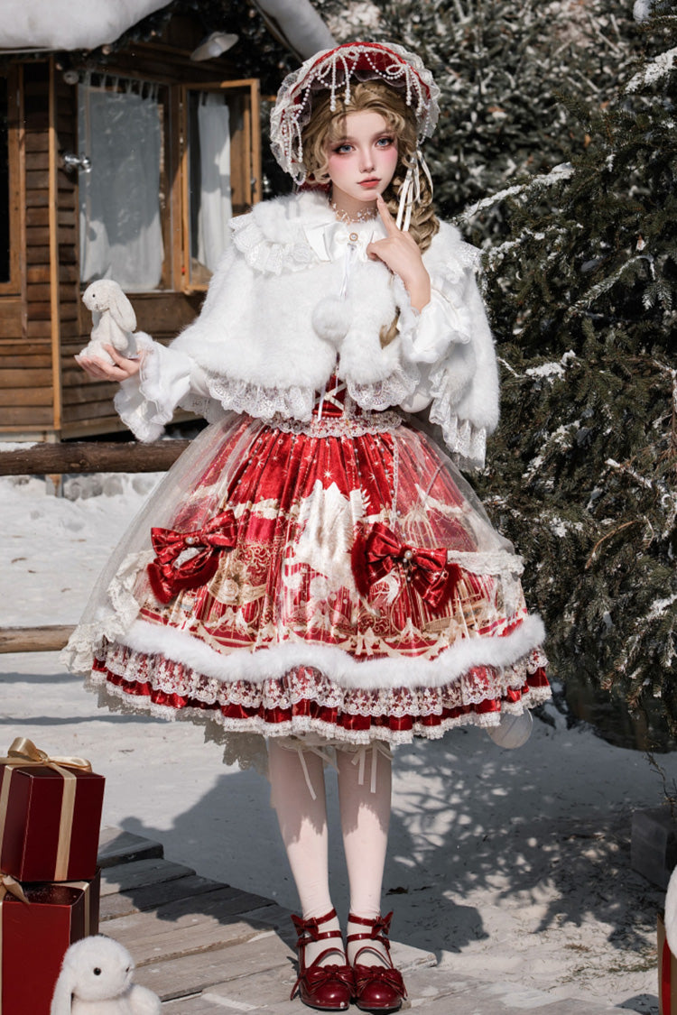 Lolita Jumper Skirt - Happy New Year, Red, Printed, Classic Style, Chinese-Inspired Style - additional product view 2