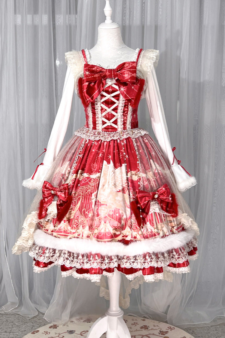 Lolita Jumper Skirt - Happy New Year, Red, Printed, Classic Style, Chinese-Inspired Style - additional product view 11