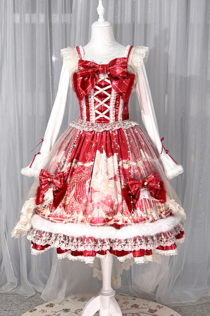 Lolita Jumper Skirt - Happy New Year, Red, Printed, Classic Style, Chinese-Inspired Style - additional product view 11