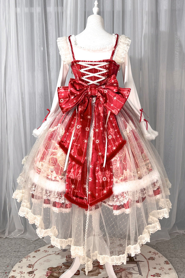 Lolita Jumper Skirt - Happy New Year, Red, Printed, Classic Style, Chinese-Inspired Style - additional product view 13