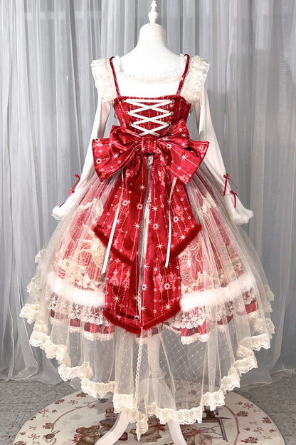 Lolita Jumper Skirt - Happy New Year, Red, Printed, Classic Style, Chinese-Inspired Style - additional product view 13