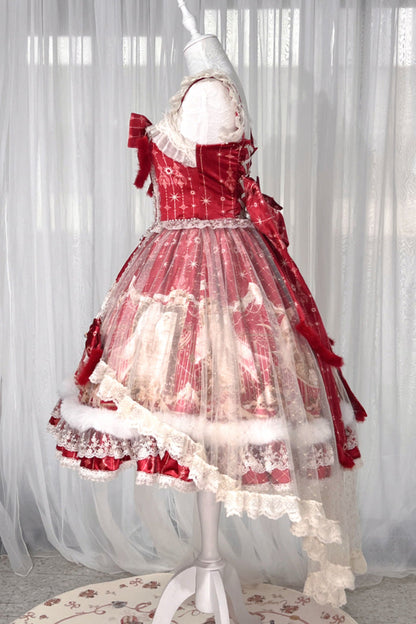 Lolita Jumper Skirt - Happy New Year, Red, Printed, Classic Style, Chinese-Inspired Style - additional product view 14
