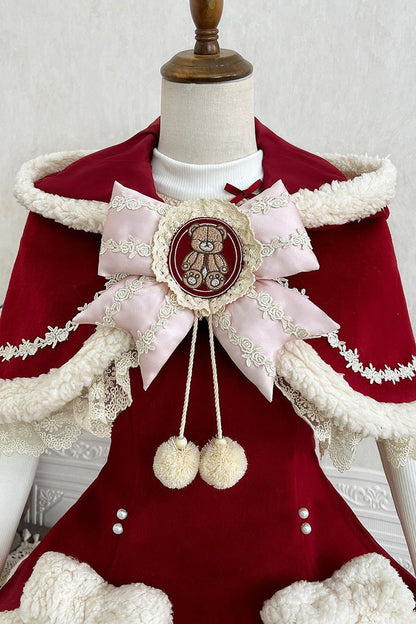 Lolita Jumper Skirt - Heart Bear, 2 Colors, Sweet Style, Embroidered - additional product view 5